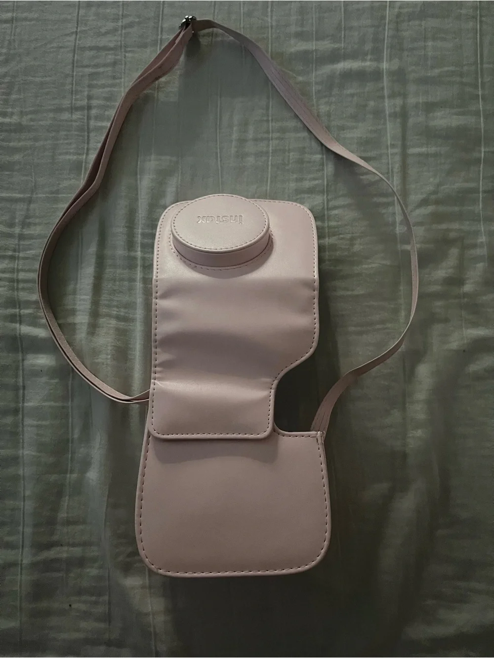 Pink Compact Camera-Style Crossbody Bag